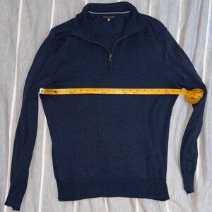 Banana Republic Navy Blue Silk and Cashmere Blend Quarter Zip Sweater